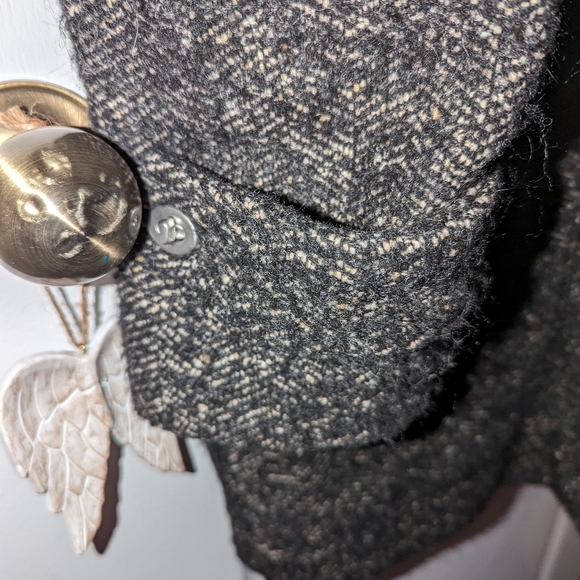Coach wool duffle coat size medium, black, grey and white Tweed - Picture 6 of 7